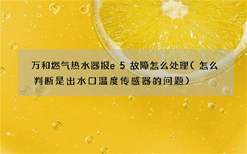 万和燃气热水器报e5故障怎么处理(怎么判断是出水口温度传感器的问题)