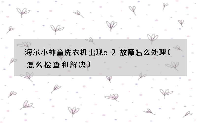 海尔小神童洗衣机出现e2故障怎么处理(怎么检查和解决)